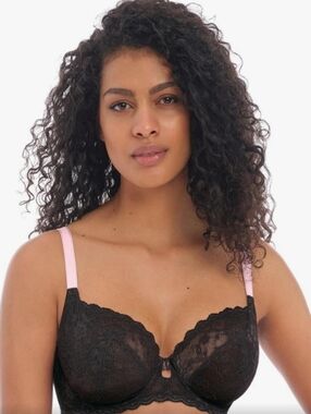 NEW freya underwire plunge bra lace black size 36DDD